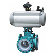 氣動(dòng)三通襯氟球閥