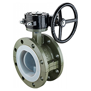 蝸輪法蘭襯氟蝶閥